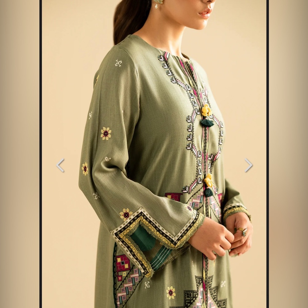 Embroidered 2 pc winter dress - Picture 3 of 13